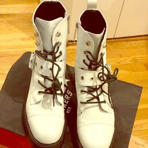 Zara White Combat Boots